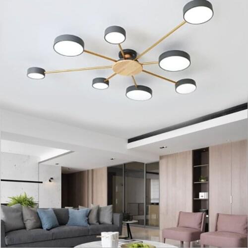 Modern chandelier bedroom LED ceiling lamp living room ceiling light wooden LED chandelier factory direct light lamp