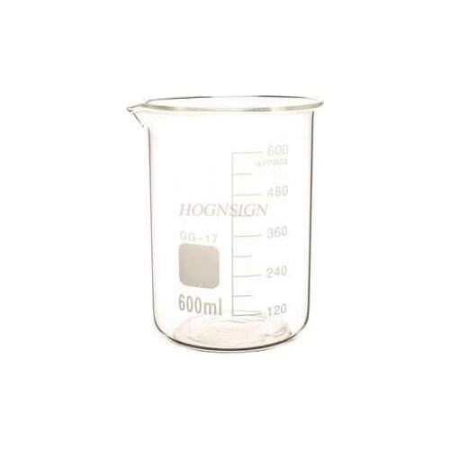 Glass beaker 600ml heat-resistant laboratory medical heat-resistant glass measuring cup with scale