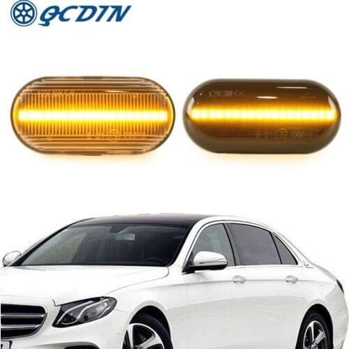 QCDIN 2PCS Turn Signal Light LED Side Marker For Mercedes-Benz Smart Fortwo W453 C453 2014 Flowing Water Turn Signal Side Light
