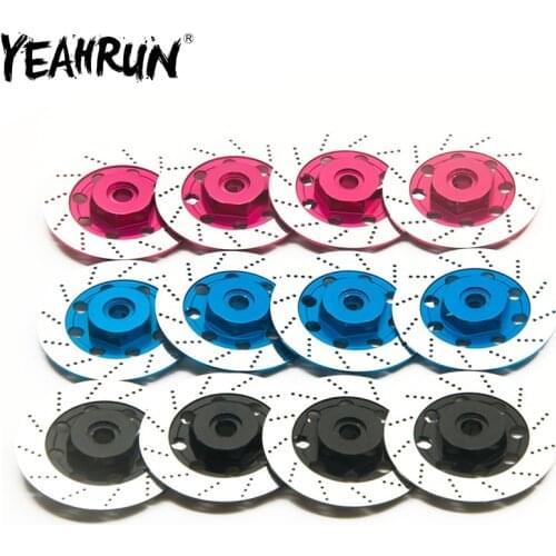 YEAHRUN 4PCS Aluminum Alloy Brake Disc Wheel Rim Box Metal Hex Adapter for 1:10 Sakura D4 On-Road Racing RC Car Parts