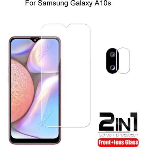 2 in 1 For Samsung Galaxy A10s Camera Lens Film & Screen Protector Guard Protective HD Tempered Glass Explosion Proof Anti-Shock