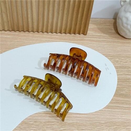 Fashion Tortoiseshell Big Grip Hair Clips for Women Vintage Matte Acrylic Hair Claw