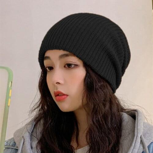Wool Hat Women Fall And Winter Pure Color With Knit Hat Korea Version Of The Cool Hat Ear Protection Warm Black Melon Skin Hat
