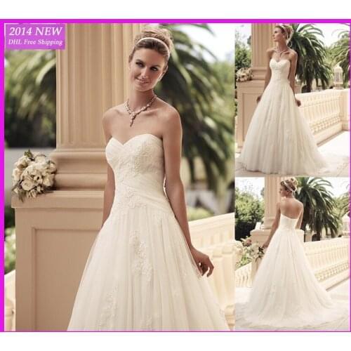 Bola elegante vestido de casamento vestidos com apliques de renda em tule branco/vestido de noiva marfim personal wedding dress