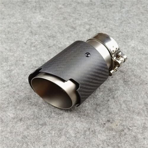1 Piece 304 Stainless Steel Carbon Fiber Muffler Tip Fit For all Cars Length About 160mm Matte Tailpipe Nozzles