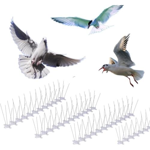 10PCS/Lot 48cm Bird Repellent Anti Bird Spikes Stainless Steel Durable Anti Pigeon Bats Deterrent For Birds Crows Woodpeckers