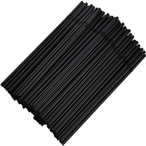 100 Disposable Straws Single Individually Wrapped Black Artistic Kinkable Straws High-quality Plastic Long Drinking Straws