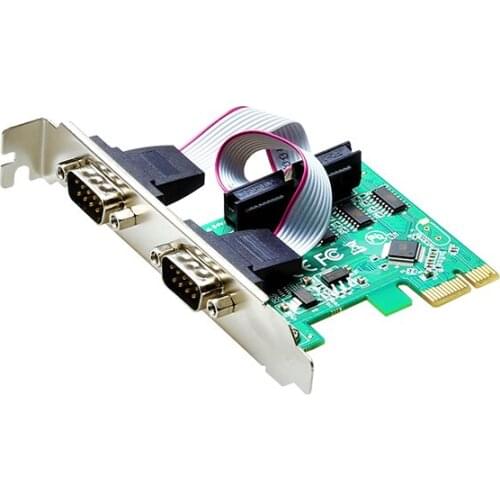 2 Port RS232 RS-232 Serial Port COM para PCI-E PCI Express riser Cartao Adaptador Conversor TX382B chipest atacado