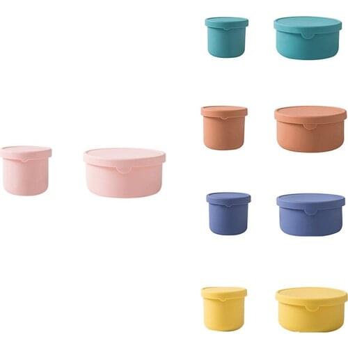 2PCS Sealed Lid Silicone Food Storage Container for Kitchen Lunch Box Meal Container
