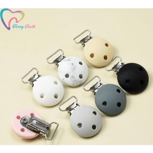 5 PCS Round 3 Holes Long Wide Pacifier Clips Stainless Steel Clip Baby Nursing Necklace Safe Toys Accessories DIY Nipple Clasps