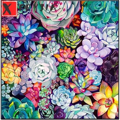 5D Diamond Painting Flower Diamond Embroidery Succulent Cross Stitch Mosaic Gift full Diamond Wall Art Poster Home Decoration