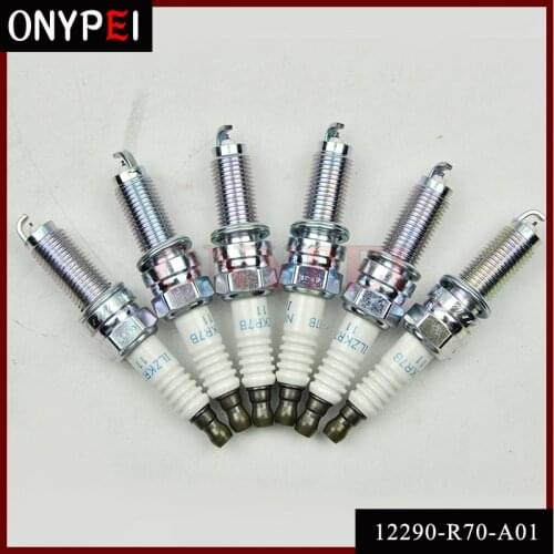 6x 12290-R70-A01 Laser Iridium Spark Plug ILZKR7B11 7751 fit for Honda Odyssey Pilot Ridgeline RDX TL TSX 3.5L 12290R70A01