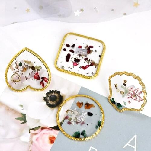 8 Shapes Clear Nail Art Showing Shelf UV Gel Polish Drawing Paint Palette Showing Agate Resin Gold Plated Display Board WS#39