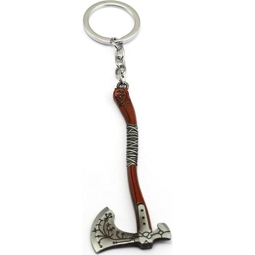 12pcs God of War 4 Kratos logo Keychain Leviathan Axe Metal Sliver Key Ring Chain Men Gift Fans Souvenir Chaveiro llaveros