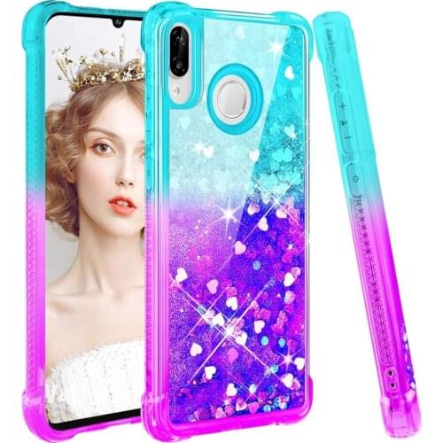 Case For Huawei P Smart 2019 Cover Gradient Quicksand Glitter Soft TPU Air Cushion Bumper Cover for Huawei Honor 10 Lite Case