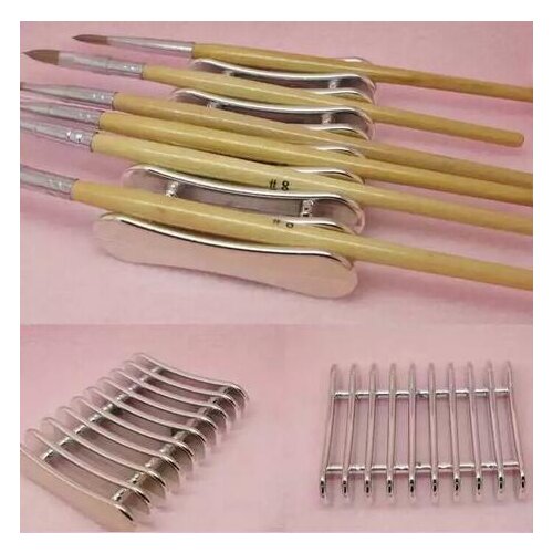 Hot 5 Grids Nails Art Penholder Brush Rack Accessory Carving Pattern UV Gel Crystal Pen Carrier Storage Salon Nail Art Tools