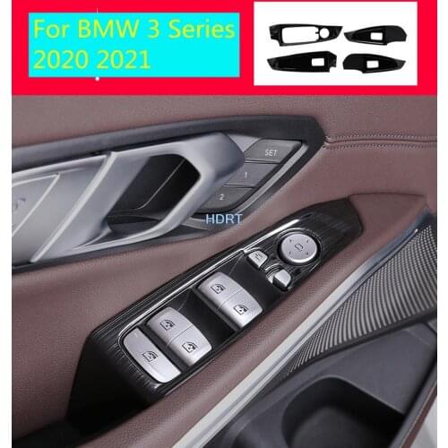 For BMW 3 Series 2020 2021 Black Stainless steel Interior Decoration 3D Sticker Center Control Cigarette Lighter Gear Panel
