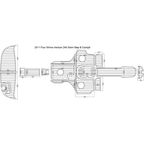 2011 Four Winns Horizon 240 Swim Step & Cockpit Pad Boat EVA Teak Decking 1/4" 6mm