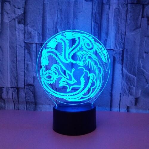 Dragon 3D Night Light Acrylic USB 7 Color Change Remote Touch Atmosphere Lamp bedroom light Animal Desk Table lamp