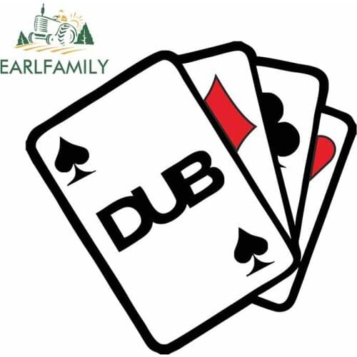 EARLFAMILY 13cm x 12.3cm Dub Ace Cards Club Funny Rat Look Euro Style Vinyl Car Sticker Window Bumper Decal