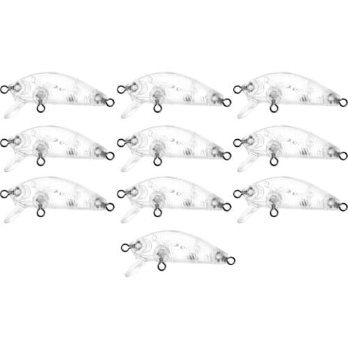 Hot-10Pcs Fishing Lure Body 5cm 2.7G Unpainted Crankbait Vib Minnow Wobblers Hard Bait Blank Lures