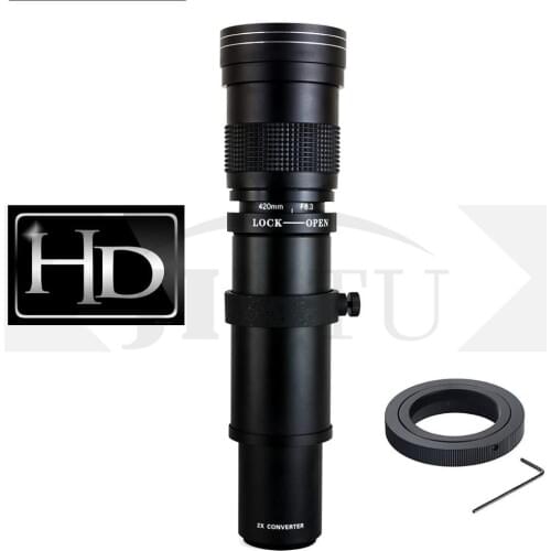 JINTU 420-800mm HD f/8.3-F16 Manual Focus Telephoto Lens for Canon T6i T6s T7i SL2 60D 80D 90D 5D III IV 6D 7D II Digital SLR