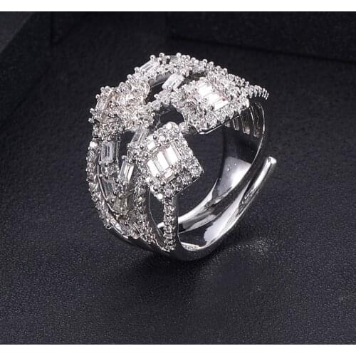 JankellyCollection Luxury Stackable Chic Rings For Women Wedding Cubic Zircon Engagement Dubai Bridal Statement Finger Ring