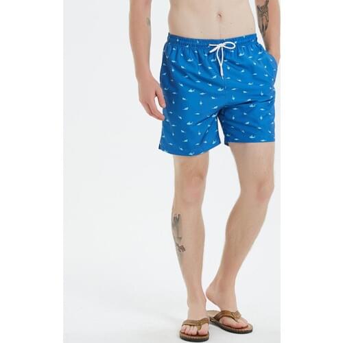 Summer Flamingo Shark Men Shorts Quick Drying Sport Drawstring Beach Trunks Shorts Men Sports Suits Swimming Beach Trunks