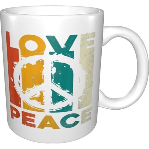 Love Peace Freedom 60S 70S Tie Dye Hippie Mug Coffee Cup Coffee Mug For Cafe Unicorn Cup