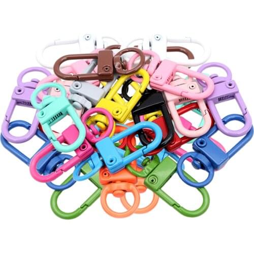 30pcs Metal Lobster Claw Clasps Swivel Hook Clips 12x33mm Lanyard Snap Hooks for DIY Keychain Key Rings Bags Craft Accessories