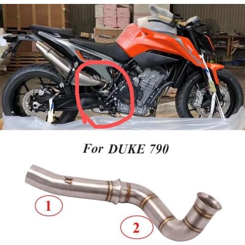 Motorcycle Exhaust Pipe Middle Mid Link Connecting Pipe Modified Tube Slip on 51mm Moto Bike for KTM 790 DUKE 790