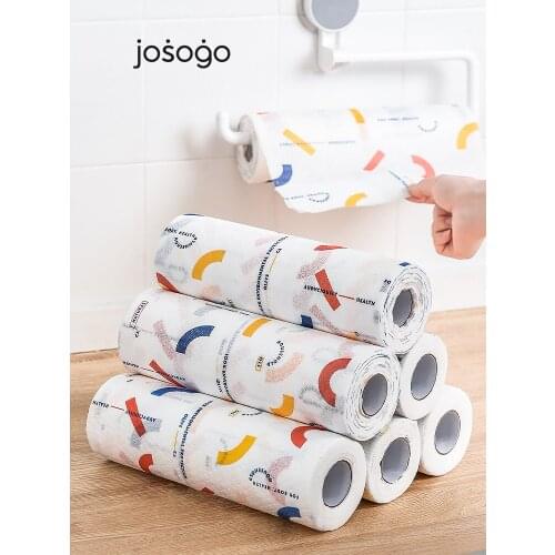 Wet and Dry Kitchen Roll Paper Washable Non-Woven Fabric Towel Oil-Free Disposable Dishcloth