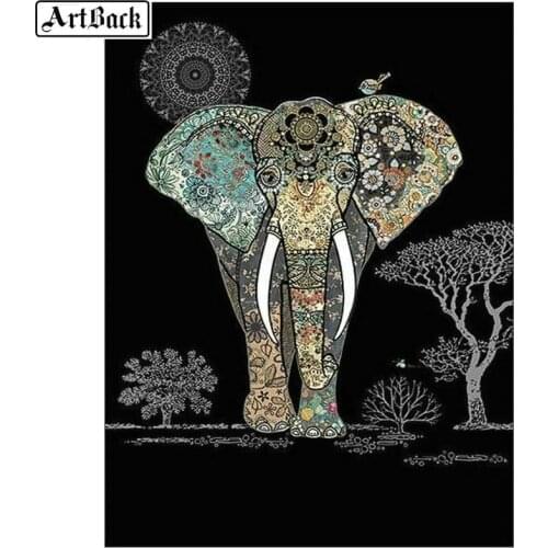 New 5D diamond painting elephant sticker full square / round drill 3d crystal mosaic diamond embroidery wall decoration