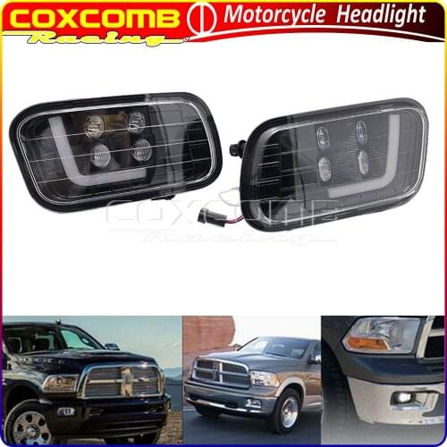 Motorcycle 12V LED Front Daytime Headlight Fog Lights DRL Head Lamp Assembly For 2009-2014 2013 Dodge RAM 1500 2500 3500
