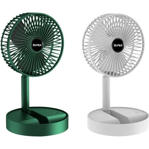 Mini Folding Telescopic Fan USB Rechargeable Floor Fan Small Desktop Fan for Student Dormitory Home Outdoor Camping Office