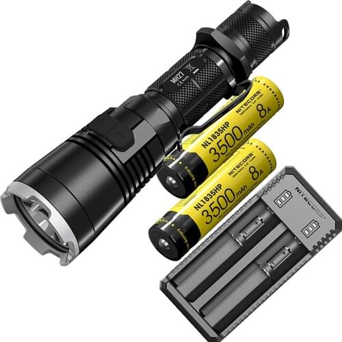 NITECORE MH27 USB rechargeable Flashlight Kit XP-L HI V3 LED max 1000 lumen Red Green Blue light beam throw 462 meter torch