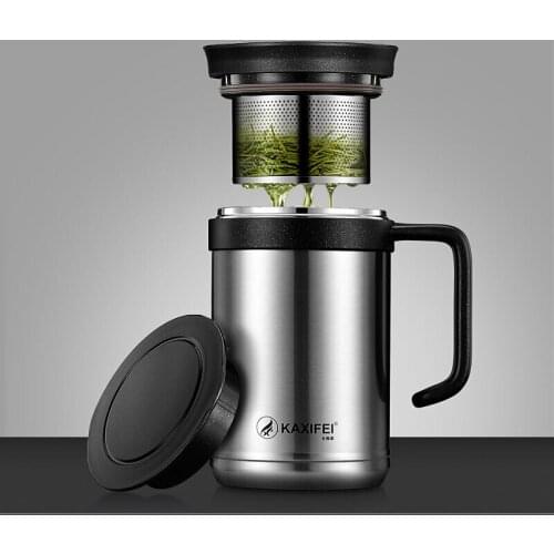 500ML Thermos with Tea Infuser Filter 316 Stainless Steel Vacuum Flasks Bottle Thermos with Handgrip Travel Mug Water Cup