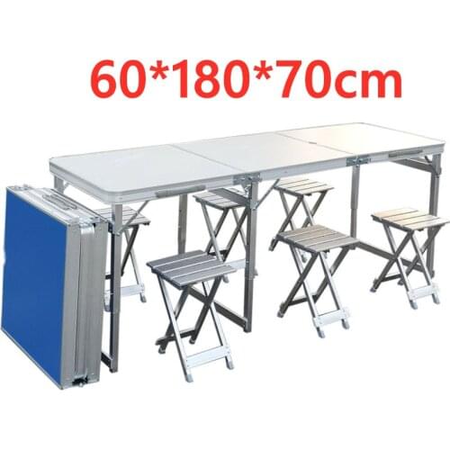 Outdoor Large Folding Table and Chair Set Portable Garden Table Aluminum Alloy Business Desk Beach Table Barbecue Picnic Table