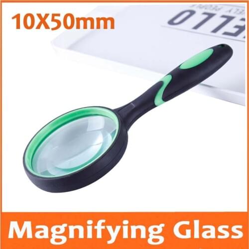 10X Gift Toys Educational Handheld Magnifier Loupa Magnifying Glass 50mm Lens Reading Glasses with Plastic Handle for Children