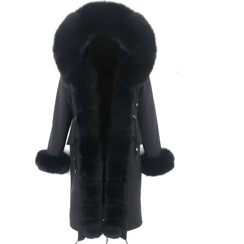 Women Winter jacket X-long Waterproof Parka 7XL Faux fur linner Real Raccoon Fox Fur Collar Hood Warm Streetwear for Ladies