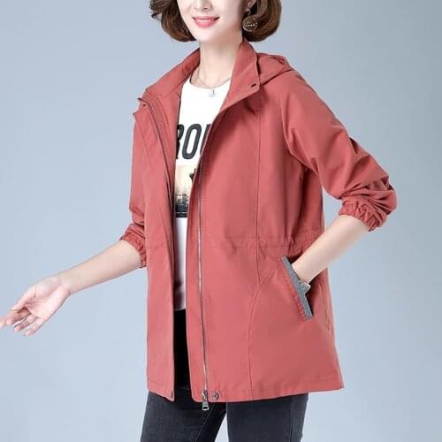 2020 New Autumn Winter Women Jacket Fashion Basic Coat Long Sleeve Hooded Casual Loose Female Windbreaker Outwear Plus Size 4XL