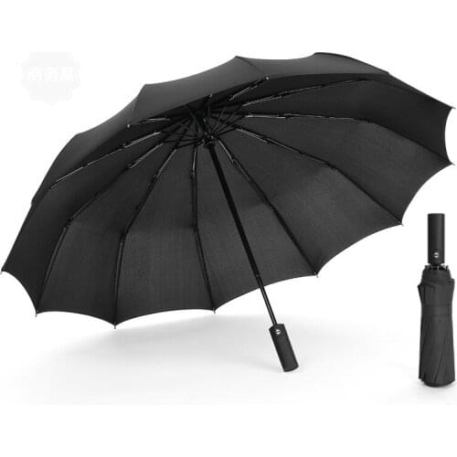100cm Large Size 12 Bones Fully Automatic Male Female Business Umbrella Parasol Sunny Umbrella 3 Folding Creative Umbrella