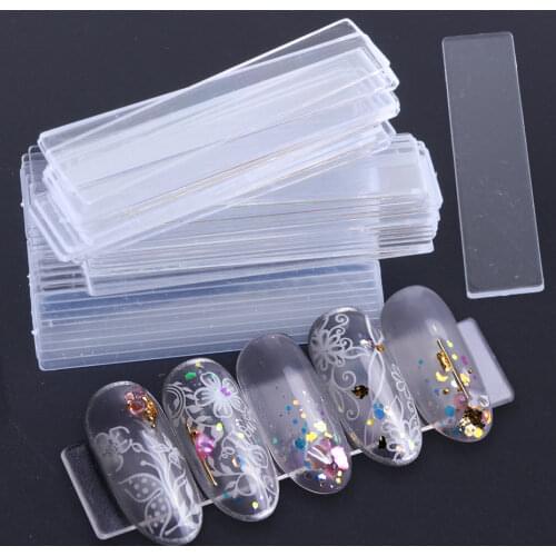 1Set False Nail Tips Nail Art Display Stand Transparent Practice Acrylic Gel Polish Holder Strip Manicure Showing Tools JI151-1