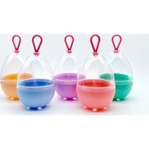 1Pcs Portable PET Breathable Cosmetic Holder Makeup Supplies Hang Hanging Storage Case Sponge Stand Egg Shaped Rack
