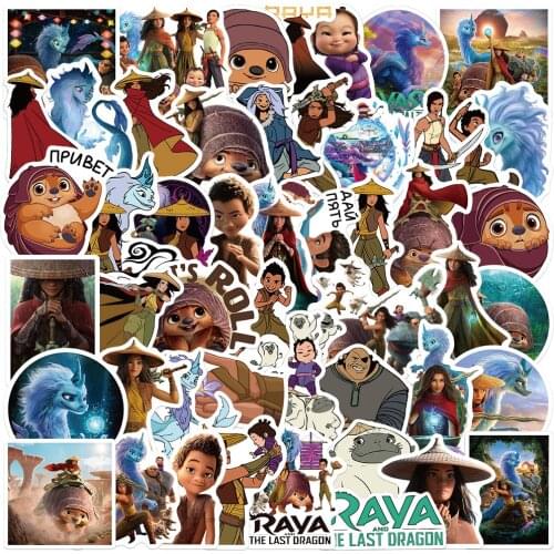10/50pcs Disney Movie Raya and The Last Dragon Stickers Decal Vinyl for Stationery Scrapbooking Skateboard Laptop Guitar Sticker
