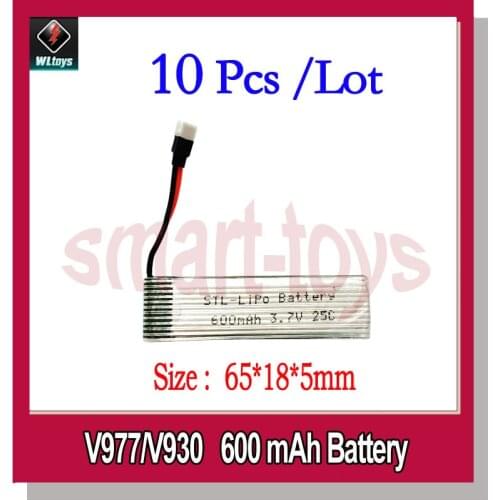 10Pcs V966-016 Battery 3.7V 250/300/380 mAh V977-006 Battery 450/520/600 mAh for Wltoys V966 V988 V977 V930 RC Helicopter Parts