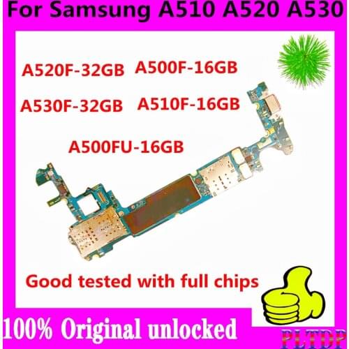 Original mainboard With Full chips for Samsung Galaxy A5 A520F A510F A530F A500F A500FU Motherboard unlocked logic board good