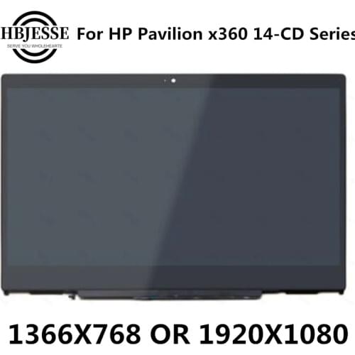14.0" Laptop LCD Screen Touch Digitizer Assembly for HP Pavilion X360 14-CD 14-cd0001nx 14-DD FHD 1920X1080 Panel Replacement