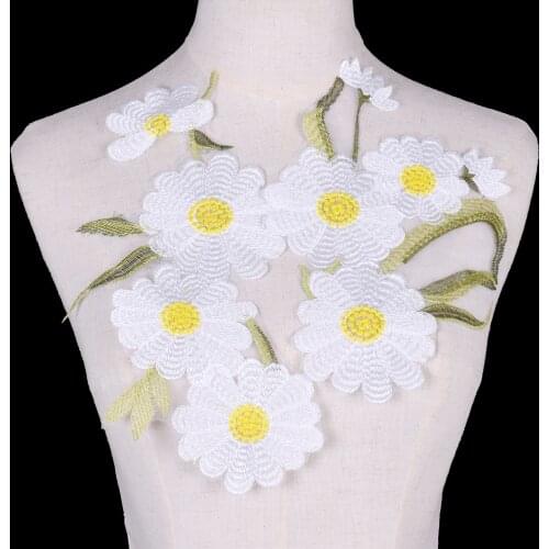 2Pcs /Set Sun Flower Daisy Embroidery Patches For Clothing Sew On Clothes Applique Hole Repair