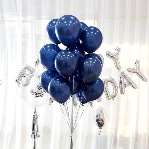 20/30pcs 10inch luminous blue balloon dark blue balloon birthday wedding party decoration baby shower Shining Blue latex balloon